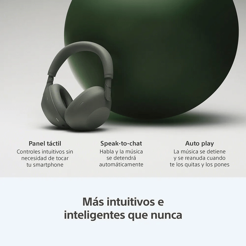 Audífonos Sony WH-1000XM6 verde panel táctil