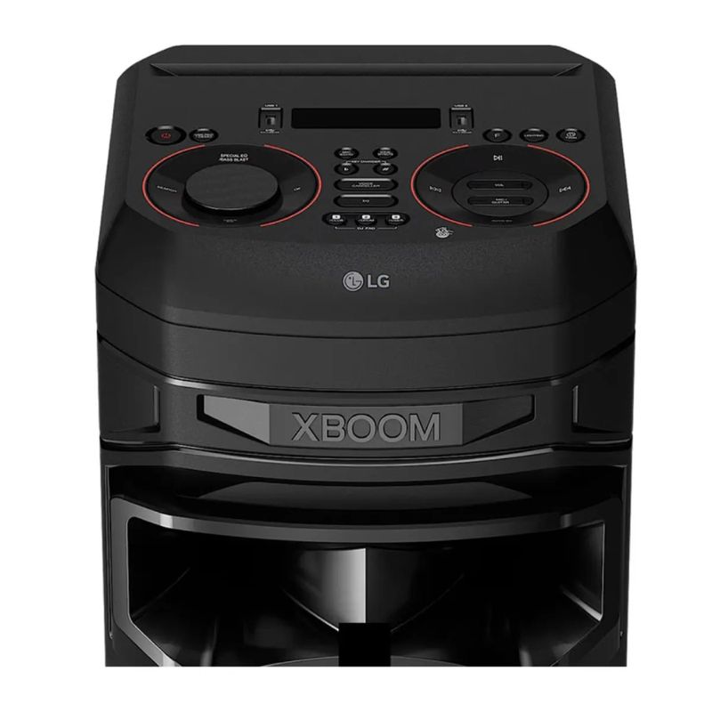 Parlante LG XBOOM RNC9 Bluetooth Karaoke con luces detalle parte superior