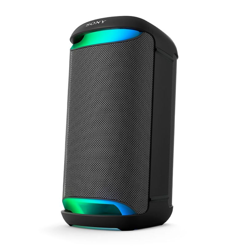 Parlante Sony SRS-XV500 Mega Bass Karaoke Bluetooth Negro frontal oblicua