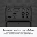 Parlante Sony SRS-XV500 Mega Bass Karaoke Bluetooth Negro frontal detalle entradas