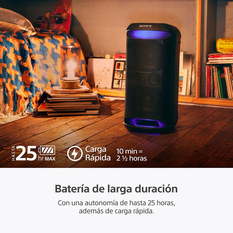 Parlante Sony SRS-XV500 Mega Bass Karaoke Bluetooth Negro frontal