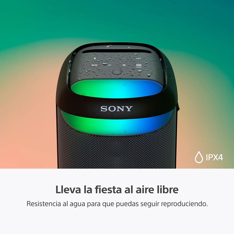 Parlante Sony SRS-XV500 Mega Bass Karaoke Bluetooth Negro frontal