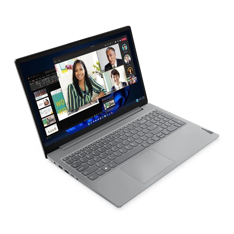 Laptop Lenovo V15 G4 Ryzen 5 8GB 256GB gris frontal oblicuo 2