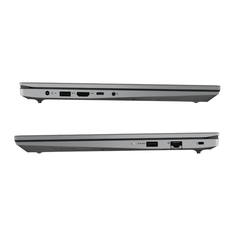 Laptop Lenovo V15 G4 Ryzen 5 8GB 256GB gris lateral puertos