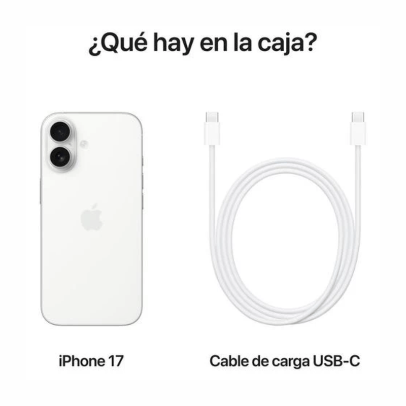 Apple iPhone 17 256GB Blanco contenido de caja