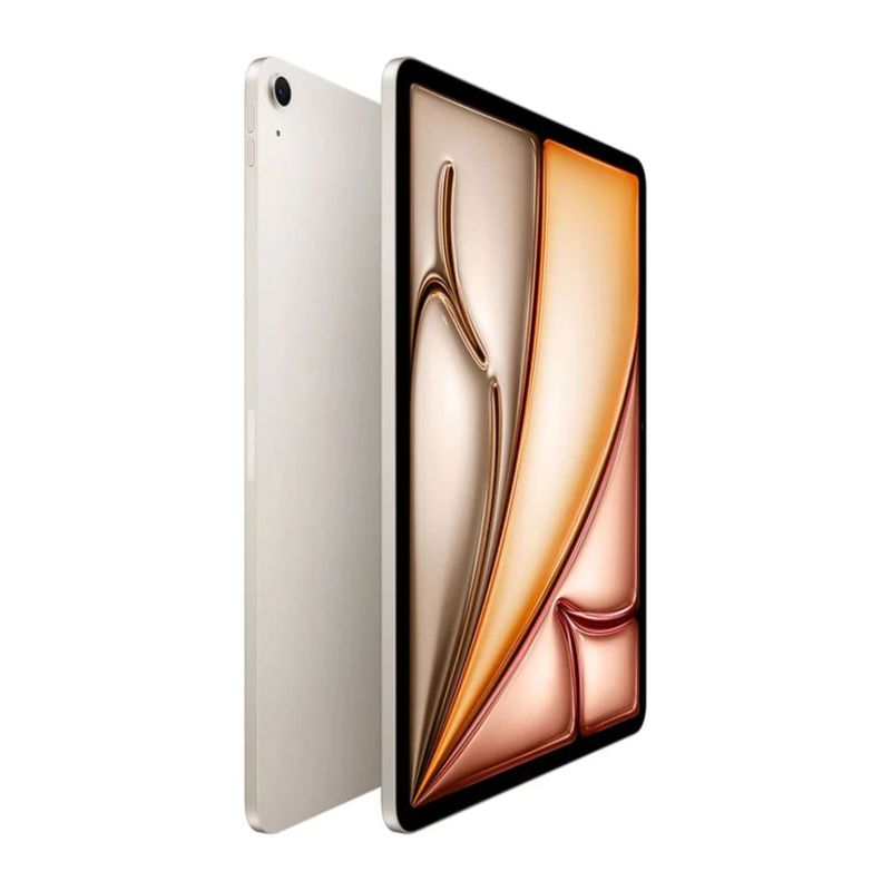 iPad Air 11 pulgadas M4 128GB color starlight frontal y dorsal oblicuo