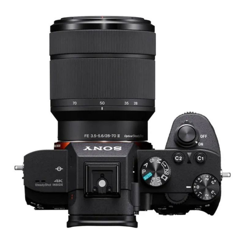Cámara mirrorless Sony Alpha 7 III full frame 24.2MP 4K vista cenital