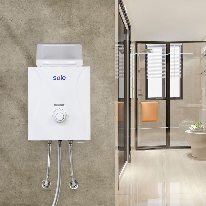 Calentador Sole Control Total 5.5L GN pantalla LED blanco detalle espacio