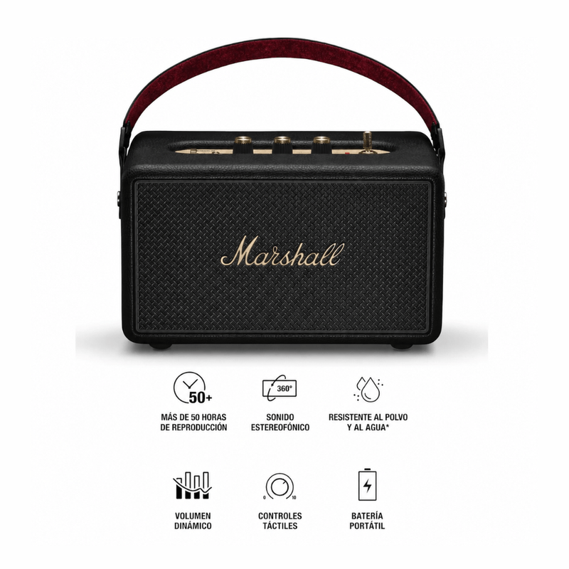 Parlante Marshall Kilburn III Bluetooth 360° IP54 negro especificaciones