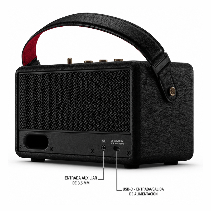 Parlante Marshall Kilburn III Bluetooth 360° IP54 negro entrada auxiliar 3.5 mm