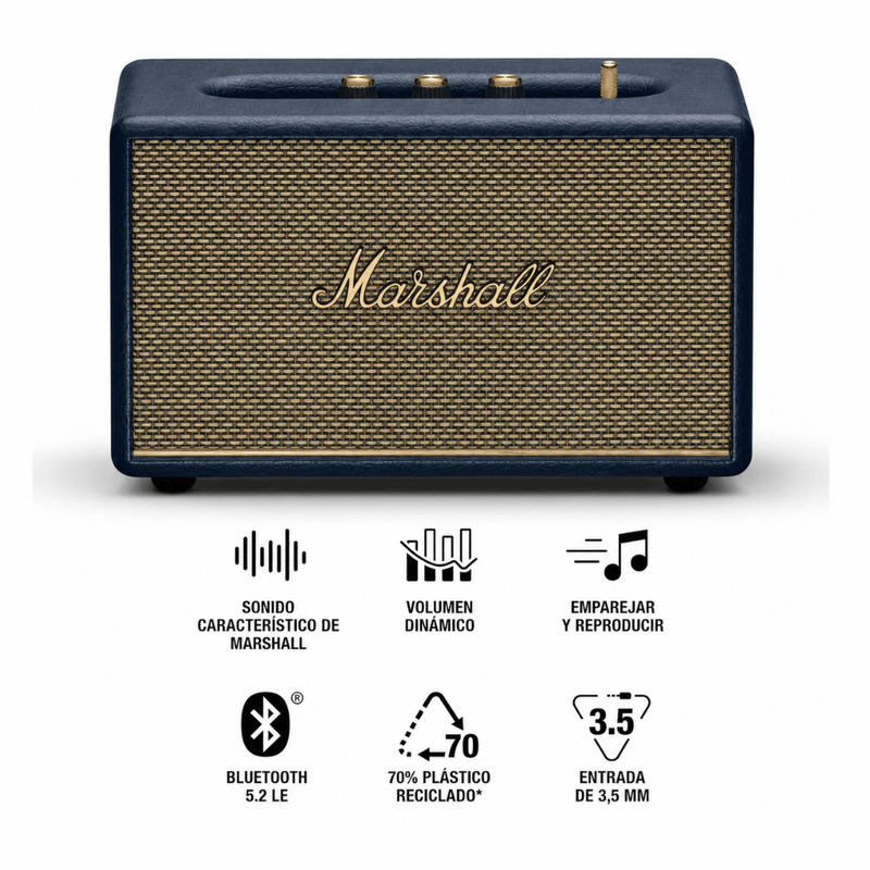 Parlante Marshall Acton III Bluetooth 5.2 estéreo azul especificaciones