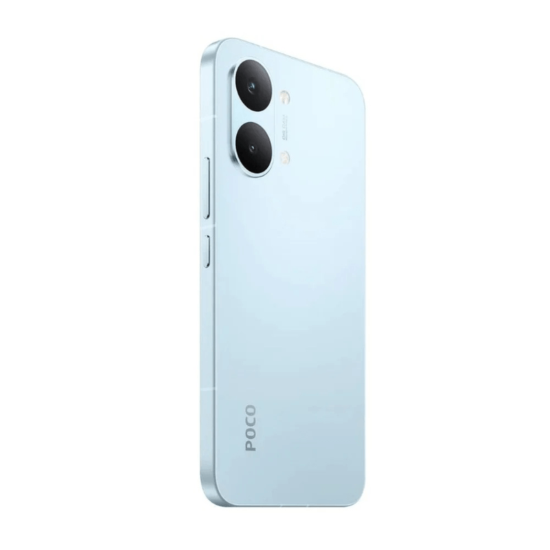 Celular Xiaomi Poco X8 Pro Max 256GB 12GB RAM AMOLED azul dorsal oblicuo