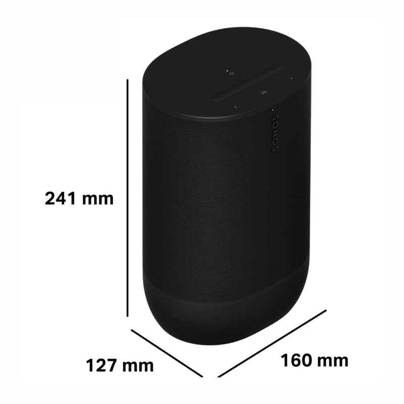 Parlante Sonos Move 2 Wi-Fi Bluetooth Trueplay IP56 negro dimensiones
