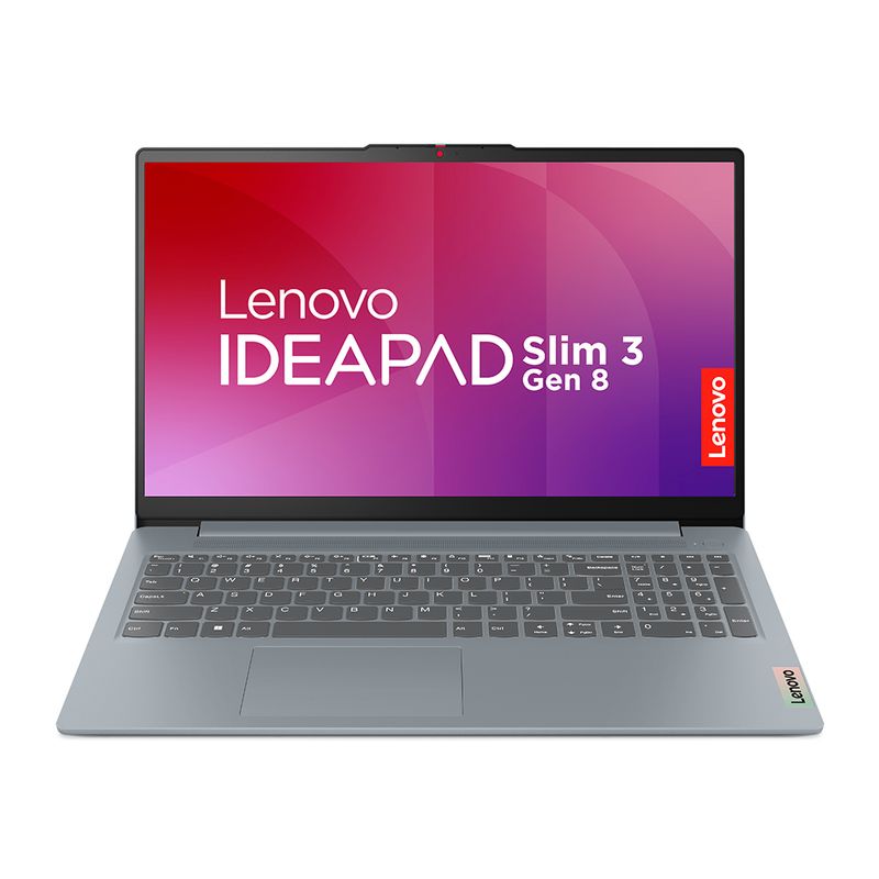 Laptop Lenovo IdeaPad Slim 3 Ryzen 5 8GB 512GB gris frontal