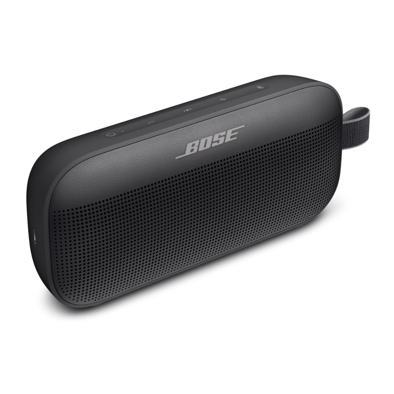 Parlante Bluetooth portátil Bose SoundLink Flex reempacado negro lateral