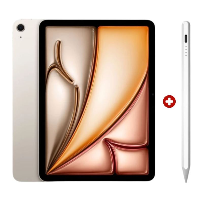iPad Air 11 pulgadas M4 128GB Starlight + Pencil Universal frontal y dorsal