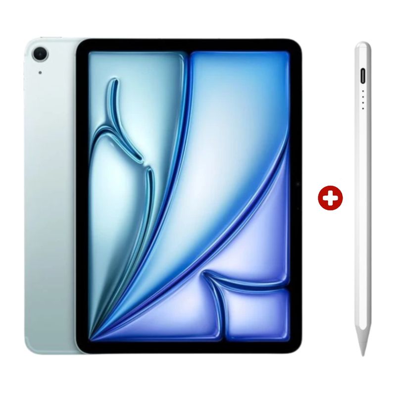 iPad Air 11" M4 128GB Blue frontal y dorsal con Pencil Universal