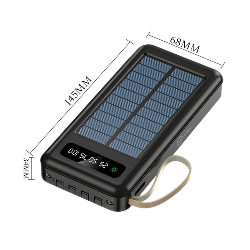 Cargador Portátil Demgel 15000mAh 4 Salidas Negro superior medidas