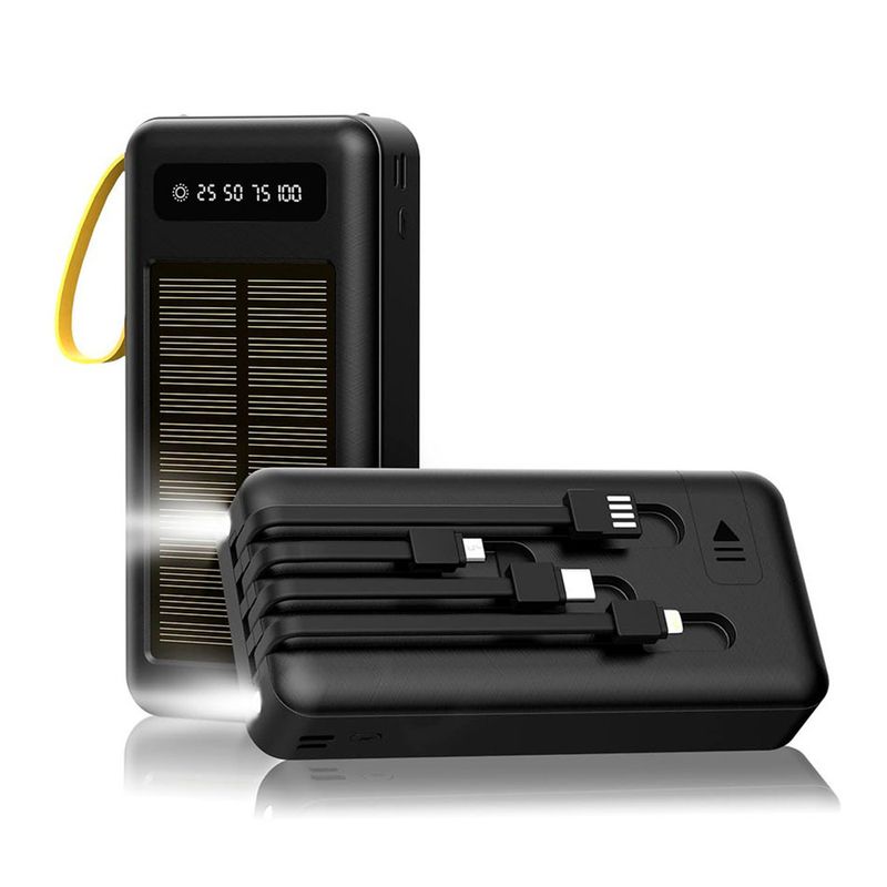 Cargador Portátil Demgel 15000mAh 4 Salidas Negro frontal dorsal puertos