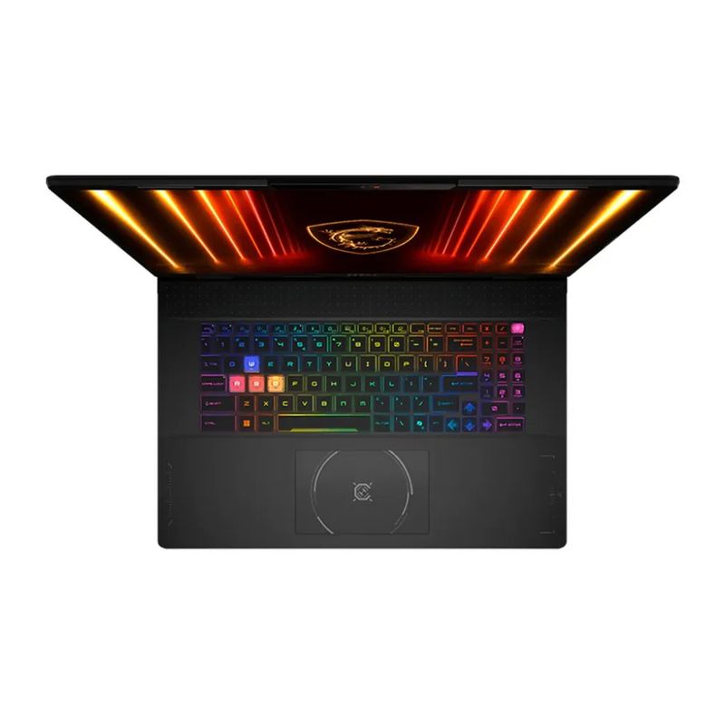Laptop MSI Core Ultra 9 RTX 5070 32GB 1TB 18 superior teclado