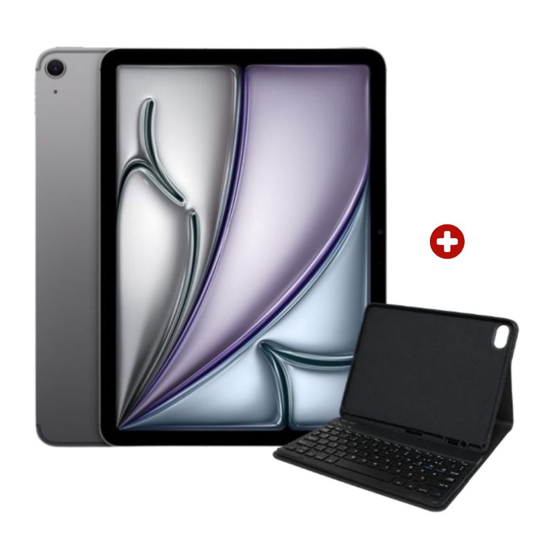 iPad Air 11 M4 Wi-Fi 128GB Space Gray + Smart Keyboard Compatible frontal oblicuo