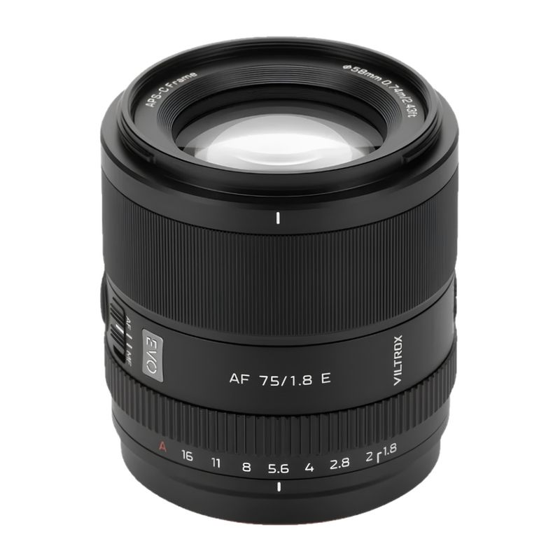 Lente Viltrox AF 75mm f/1.8 EVO E Sony APS-C lateral