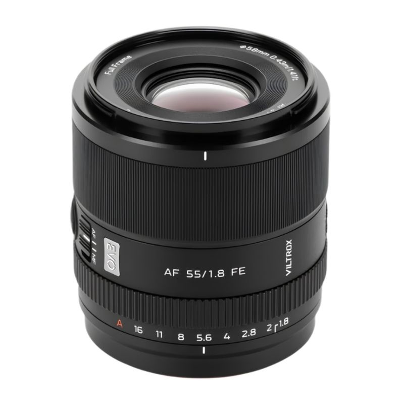 Lente Viltrox AF 55mm f/1.8 EVO FE Sony Full Frame lateral