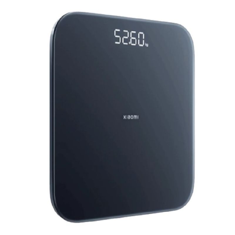 Balanza Xiaomi Scale S200 Bluetooth 5.4 app gris oscuro frontal oblicuo