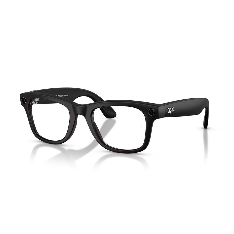 Lentes Ray-Ban Meta Wayfarer RW4012 Transitions negro mate oblicuo