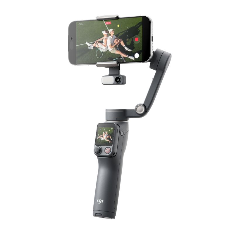 DJI Osmo Mobile 8P Advanced Tracking Combo 3 ejes gris frontal oblicuo
