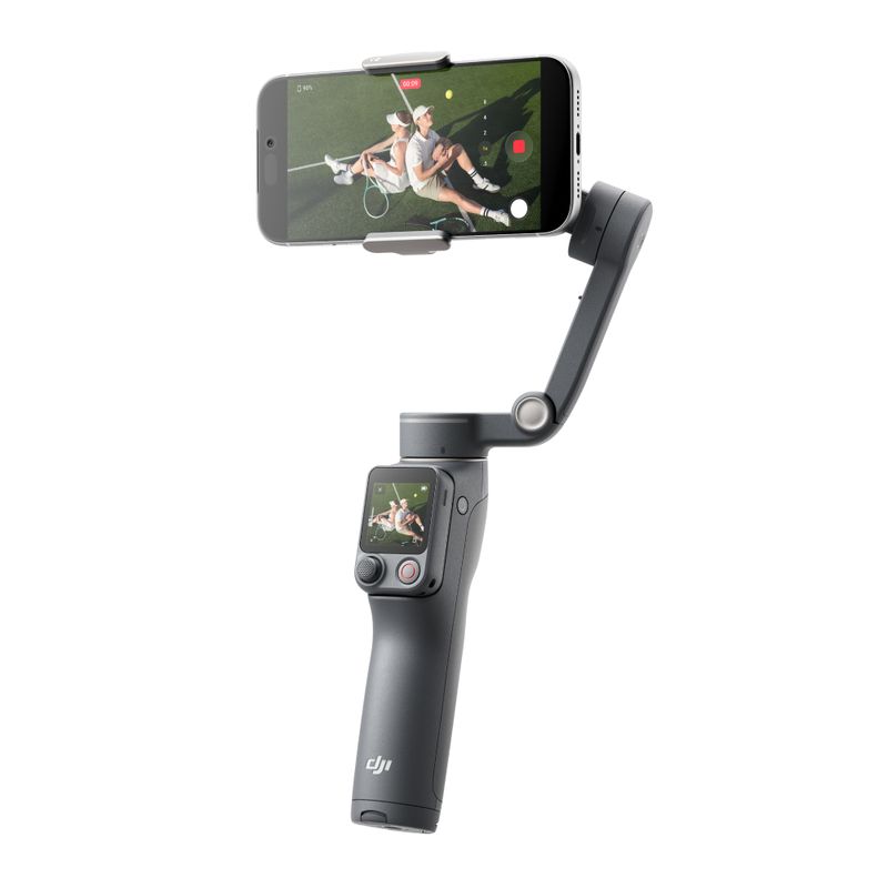 Estabilizador DJI Osmo Mobile 8P Standard Combo 3 ejes gris frontal oblicuo
