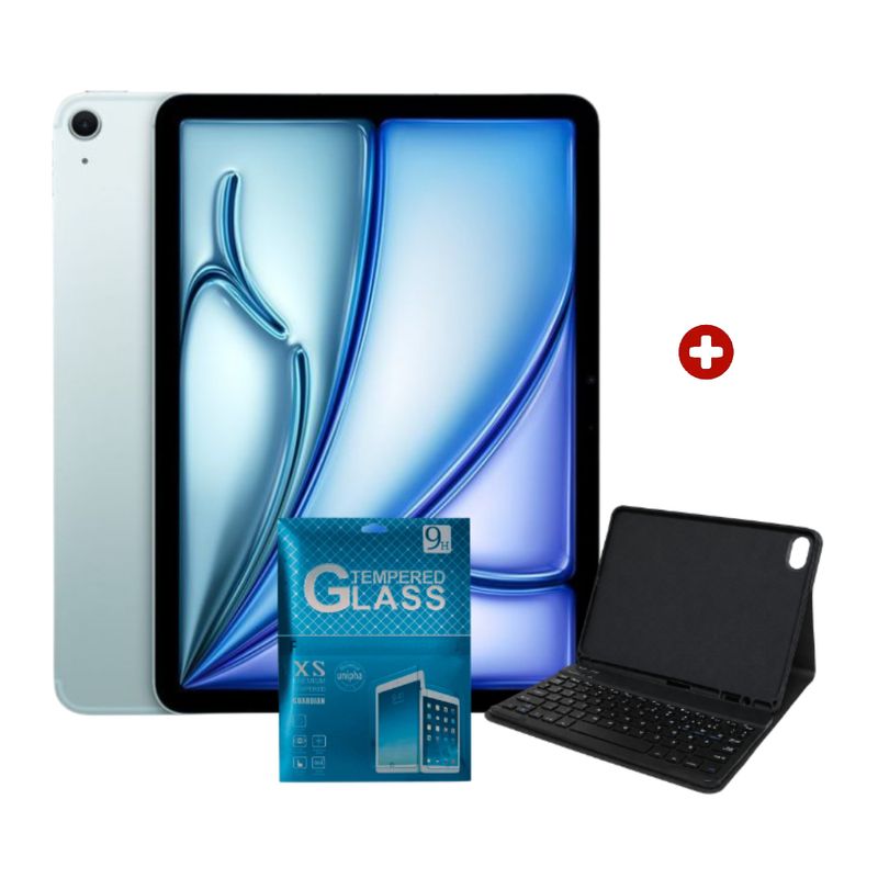 iPad Air 11 M4 128GB cámara 12MP Blue frontal y dorsal con Keyboard y Mica