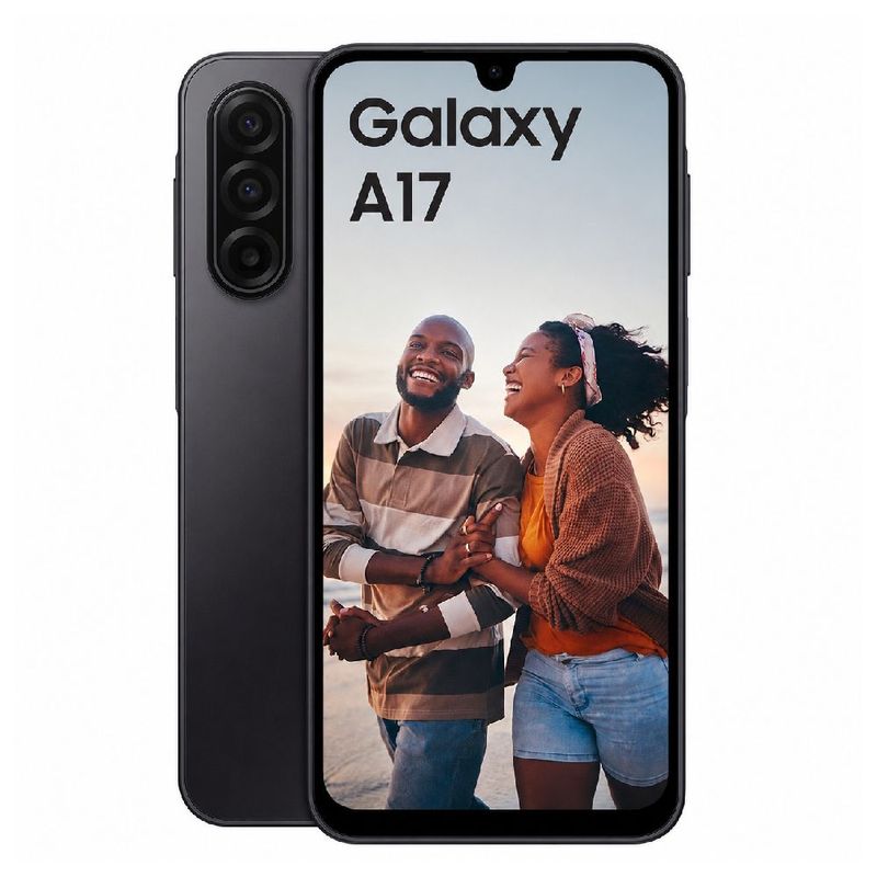 Celular Samsung Galaxy A17 256GB 8GB RAM cámara 50MP negro frontal