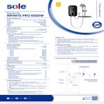 Rapiducha Sole Infinite Pro 6500W panel touch LED negro especificaciones