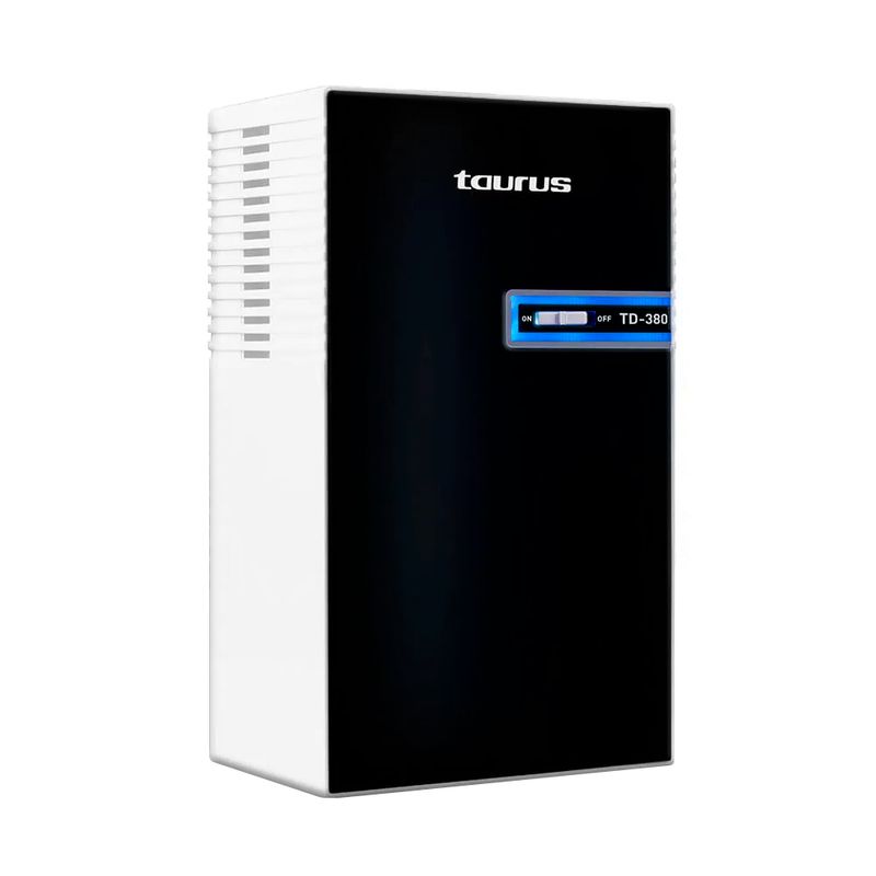 Deshumedecedor Taurus TD-380 380 ml/día tanque 2L blanco frontal oblicuo