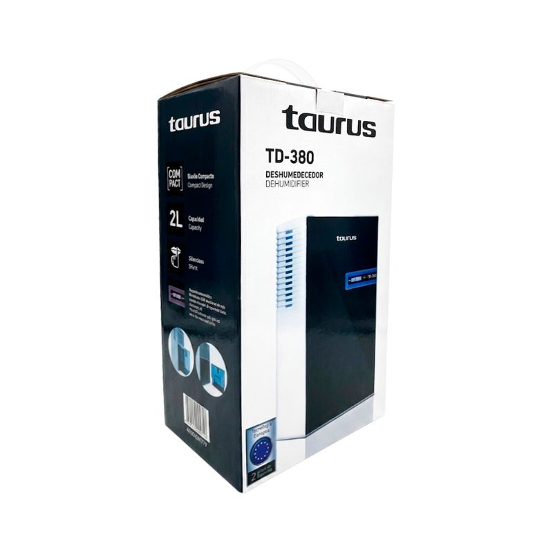 Deshumedecedor Taurus TD-380 380 ml/día tanque 2L blanco diagonal
