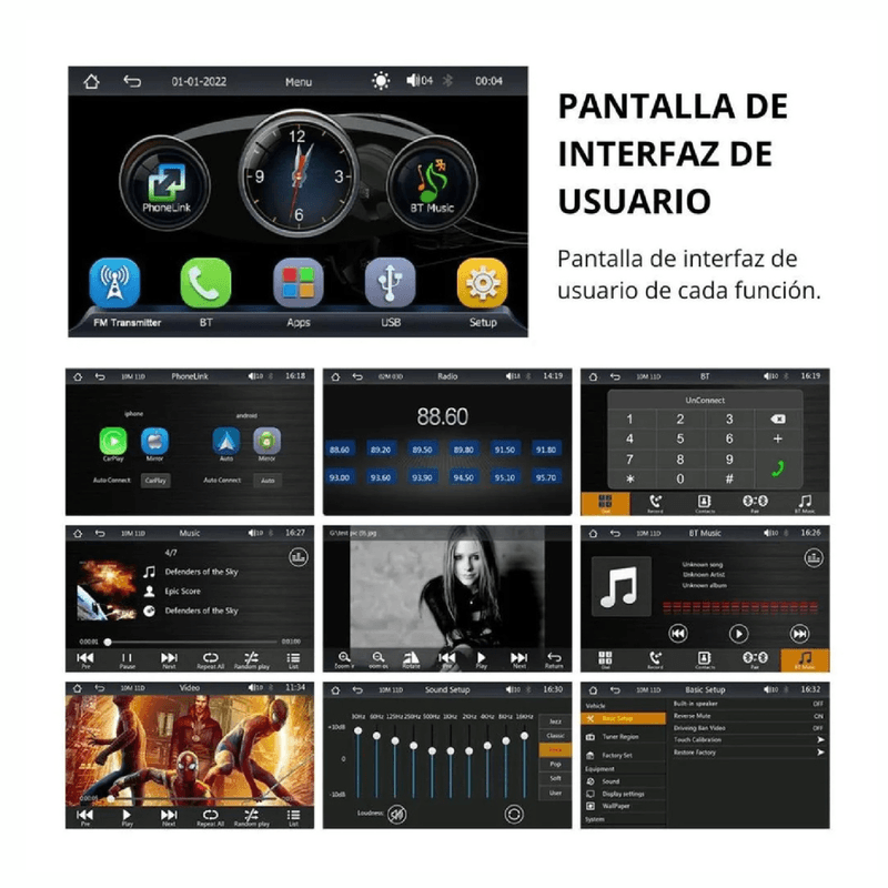 Autoradio SEISA QM-S9003R CarPlay Android Auto USB negro Apple funciones