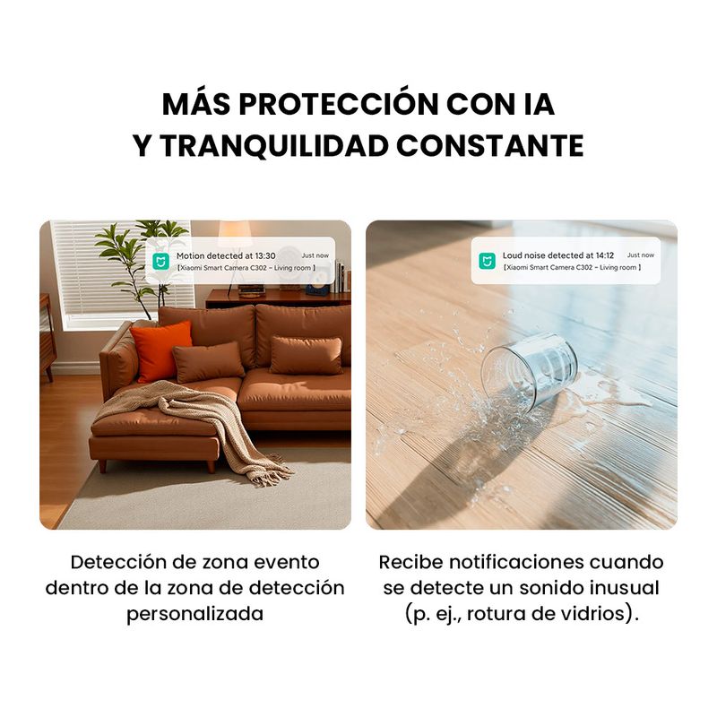 Cámara Xiaomi Smart Camera C302 2K 360 interior Wi-Fi blanca uso