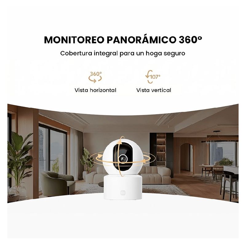 Cámara Xiaomi Smart Camera C302 2K 360 interior Wi-Fi blanca vision