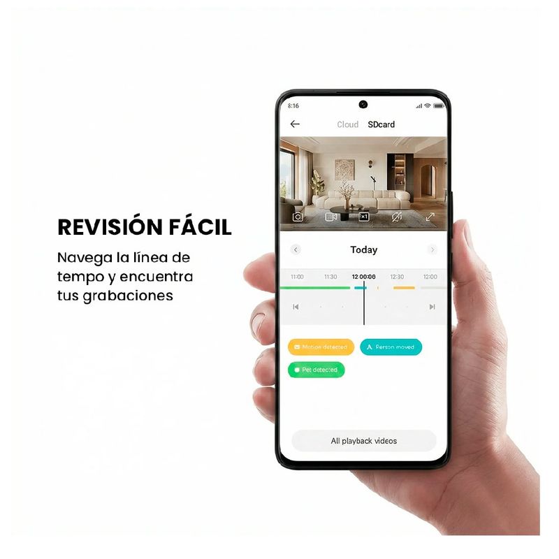 Cámara Xiaomi Smart Camera C302 2K 360 interior Wi-Fi blanca app