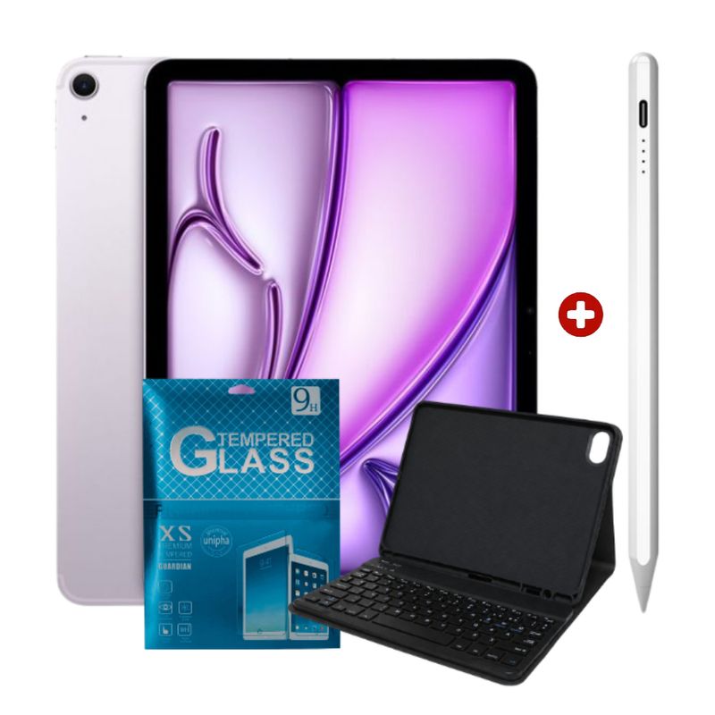 iPad Air 11 pulgadas M4 128GB Purple con Keyboard Pencil Universal y Mica