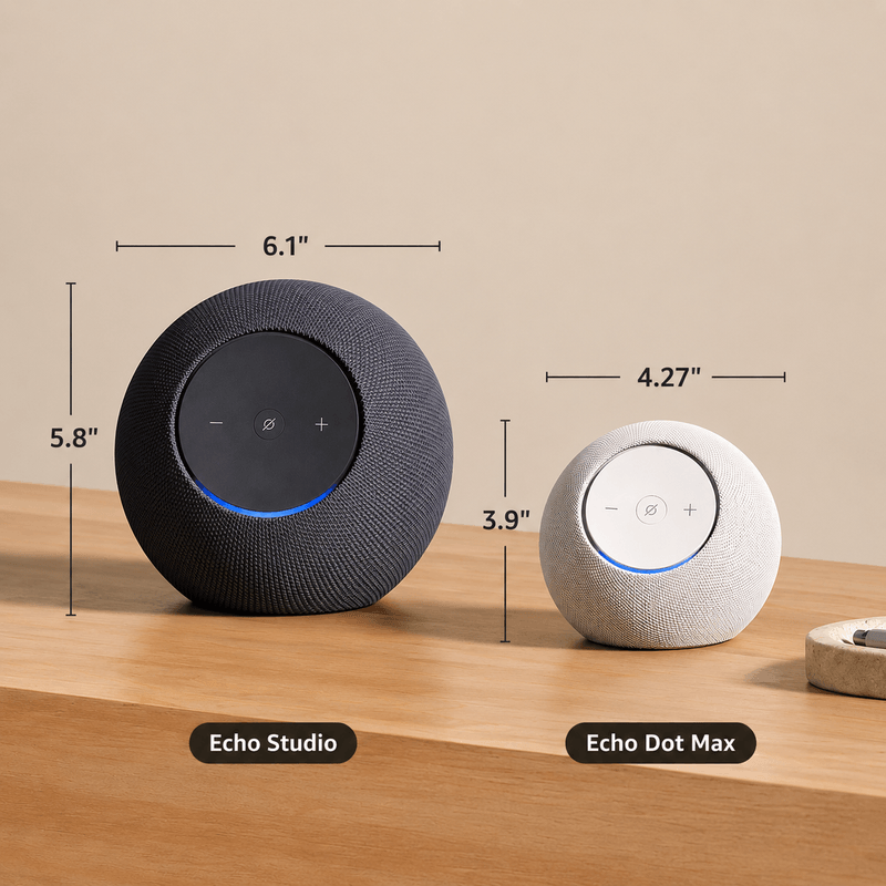 Parlante Amazon Echo Studio 2 Alexa Wi-Fi negro medidas