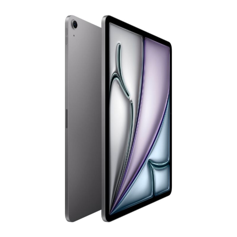 iPad Air 11 pulgadas M4 Space Gray frontal y dorsal oblicuo