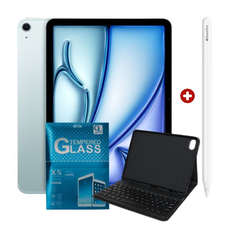 iPad Air 11 pulgadas M4 128GB cámara 12MP Blue con Keyboard Pencil y Mica