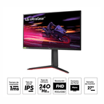 Monitor gamer LG 27GP750 27" IPS FHD 240 Hz 1 ms FreeSync especificaciones