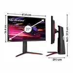 Monitor gamer LG 27GP750 27" IPS FHD 240 Hz 1 ms FreeSync dimensiones
