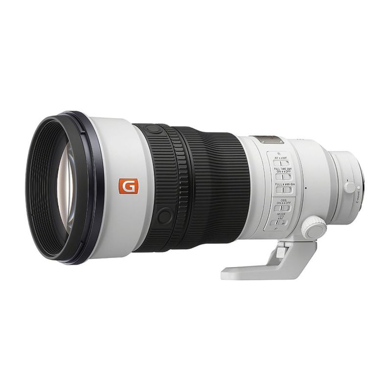 Lente Sony SEL300F28GM 300mm F2.8 Full Frame frontal oblicua