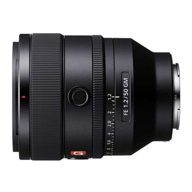 Lente Sony SEL50F12GM 50 mm F1.2 G Master Full Frame lateral