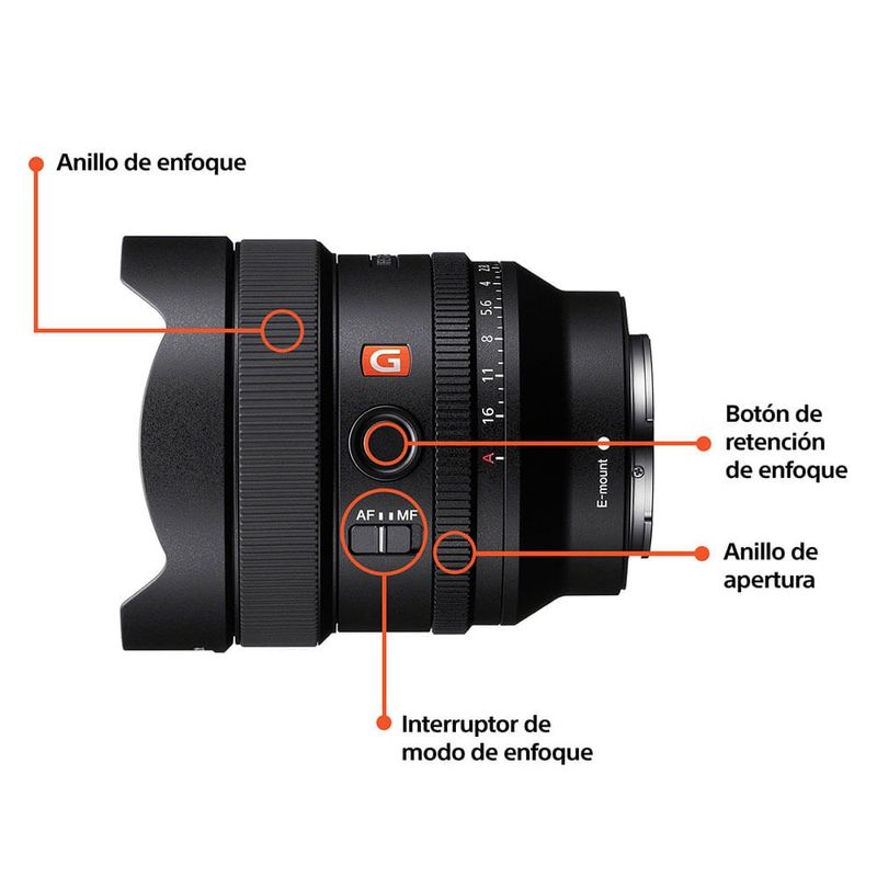 Lente Sony SEL14F18GM 14 mm F1.8 G Master Full Frame