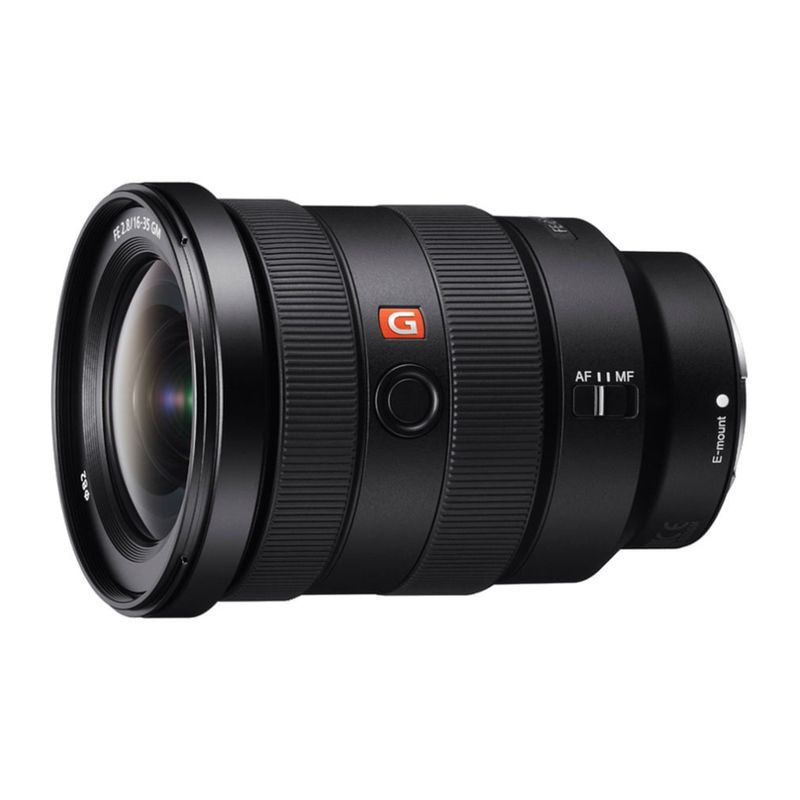 Lente Sony SEL1635GM 16-35 mm F2.8 G Master lateral oblicuo